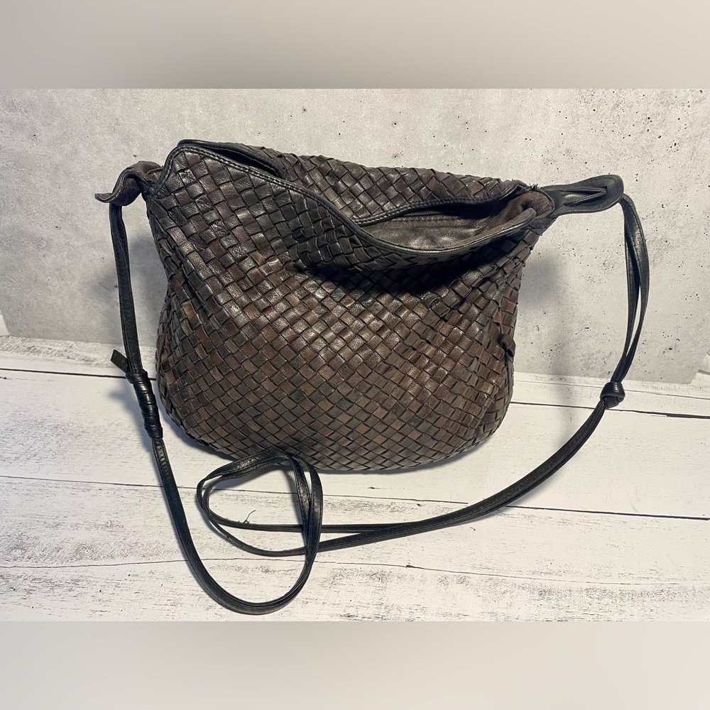 Woven Leather Crossbody Bag